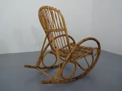Pamono Mid-Century Italian Bamboo Rocking Chair, 1950s Clearance
