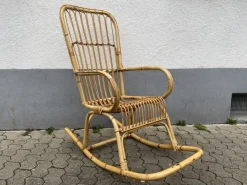 Pamono Mid-Century Italian Bamboo Rocking Chair attributed to Franco Albini Discount