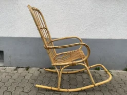 Pamono Mid-Century Italian Bamboo Rocking Chair attributed to Franco Albini Discount