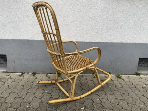 Pamono Mid-Century Italian Bamboo Rocking Chair attributed to Franco Albini Discount