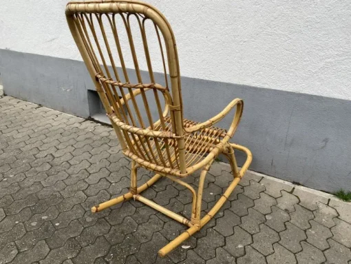 Pamono Mid-Century Italian Bamboo Rocking Chair attributed to Franco Albini Discount