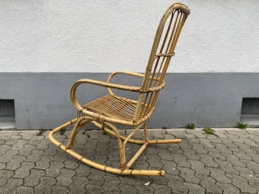 Pamono Mid-Century Italian Bamboo Rocking Chair attributed to Franco Albini Discount