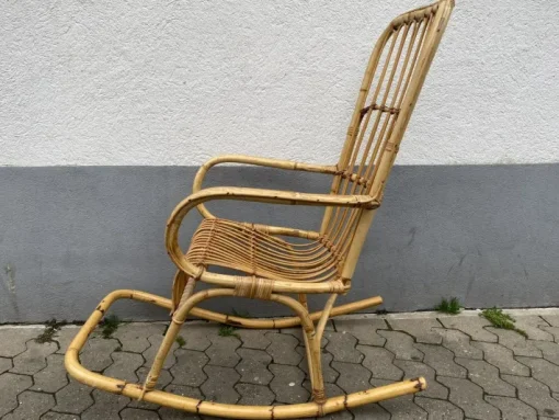 Pamono Mid-Century Italian Bamboo Rocking Chair attributed to Franco Albini Discount