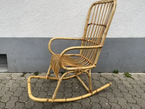 Pamono Mid-Century Italian Bamboo Rocking Chair attributed to Franco Albini Discount