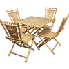 Pamono Mid-Century Italian Bamboo and Rattan Foldable Table and Four Chairs, 1960s, Set of 5 Discount