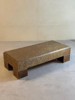 Pamono Mid-Century Italian Brass and Veneer Coffee Table, 1970s Outlet