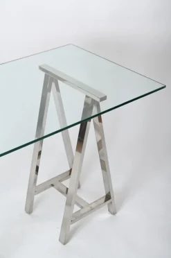 Pamono Mid-Century Italian Chromed Steel Trestles after Milo Baughman, 1970s, Set of 2 Hot