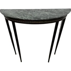 Pamono Mid-Century Italian Demi Lune Console Table with Green Marble Top, 1950s Online