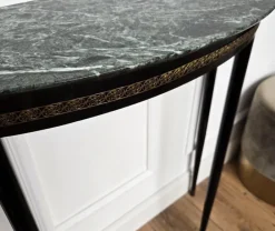 Pamono Mid-Century Italian Demi Lune Console Table with Green Marble Top, 1950s Online