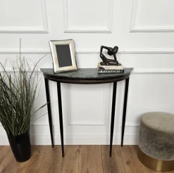 Pamono Mid-Century Italian Demi Lune Console Table with Green Marble Top, 1950s Online