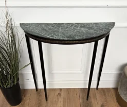 Pamono Mid-Century Italian Demi Lune Console Table with Green Marble Top, 1950s Online