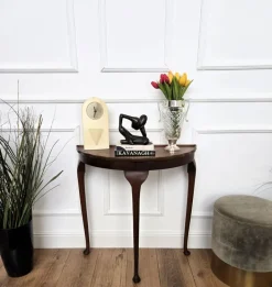 Pamono Mid-Century Italian Demi-Lune Console Side Table in Wood, 1960s Sale