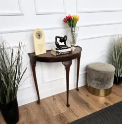 Pamono Mid-Century Italian Demi-Lune Console Side Table in Wood, 1960s Sale