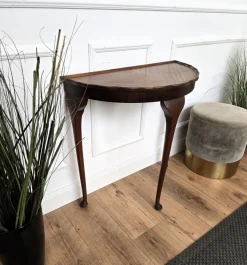 Pamono Mid-Century Italian Demi-Lune Console Side Table in Wood, 1960s Sale