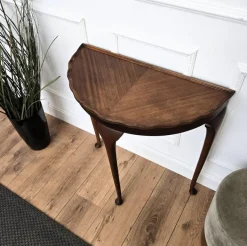 Pamono Mid-Century Italian Demi-Lune Console Side Table in Wood, 1960s Sale