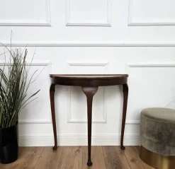 Pamono Mid-Century Italian Demi-Lune Console Side Table in Wood, 1960s Sale