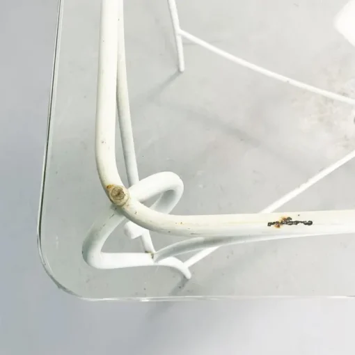 Pamono Mid-Century Italian Garden Table in White Wrought Iron & Glass, 1960s Hot