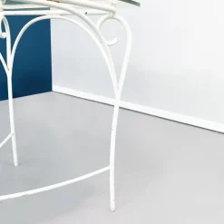Pamono Mid-Century Italian Garden Table in White Wrought Iron & Glass, 1960s Hot