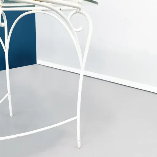 Pamono Mid-Century Italian Garden Table in White Wrought Iron & Glass, 1960s Hot
