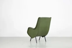 Pamono Mid-Century Italian Green Leatherette Armchair, 1950s Clearance