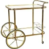 Pamono Mid-Century Italian Modern Bar Cart in Brass & Glass, 1950s