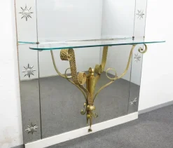 Pamono Mid-Century Italian Modern Mirror with Console by Pier Luigi Colli for Cristal Arte, Set of 2 Best