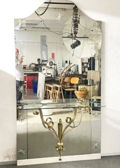 Pamono Mid-Century Italian Modern Mirror with Console by Pier Luigi Colli for Cristal Arte, Set of 2 Best