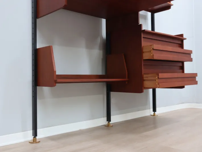 Pamono Mid-Century Italian Modular Wall Unit with Folding Desk, 1950s Outlet