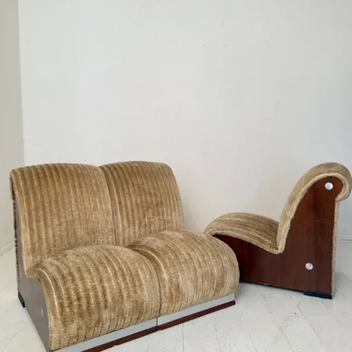 Pamono Mid-Century Italian Modular Sofa in Beige Corduroy, 1970s, Set of 5 Outlet