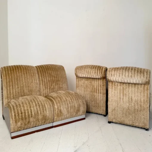 Pamono Mid-Century Italian Modular Sofa in Beige Corduroy, 1970s, Set of 5 Outlet