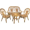 Pamono Mid-Century Italian Rattan & Bamboo Sofa, Armchairs & Coffee Table, 1960s, Set of 4 Sale