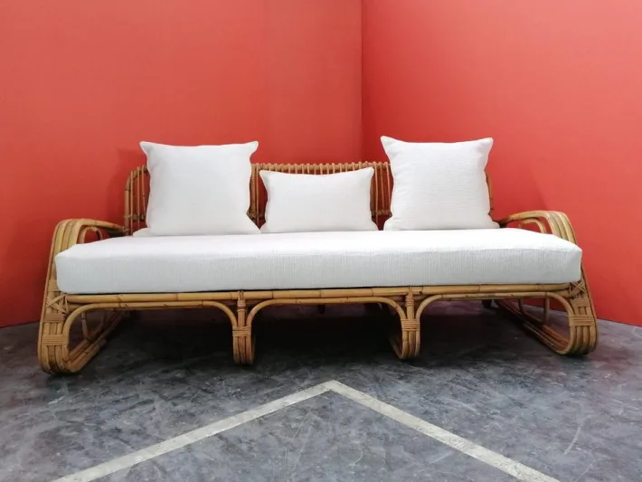 Pamono Mid-Century Italian Rattan and Bamboo Sofa, 1960s Hot