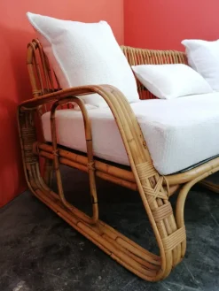 Pamono Mid-Century Italian Rattan and Bamboo Sofa, 1960s Hot