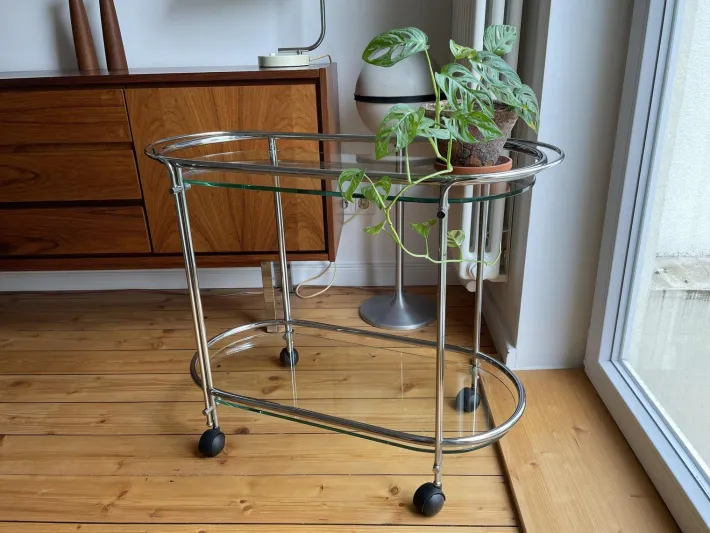 Pamono Mid-Century Italian Riki T52 Serving Trolley from Gallotti & Radice New