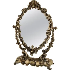 Pamono Mid-Century Italian Vanity Dressing Table with Mirror in Bronze with Angels, 1950s Best