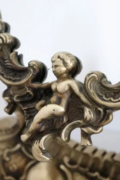 Pamono Mid-Century Italian Vanity Dressing Table with Mirror in Bronze with Angels, 1950s Best