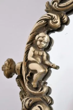 Pamono Mid-Century Italian Vanity Dressing Table with Mirror in Bronze with Angels, 1950s Best