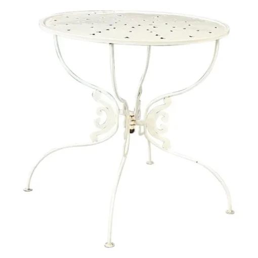 Pamono Mid-Century Italian White Wrought Garden Table, 1960s New