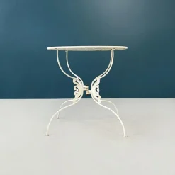 Pamono Mid-Century Italian White Wrought Garden Table, 1960s New