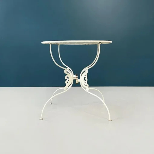 Pamono Mid-Century Italian White Wrought Garden Table, 1960s New
