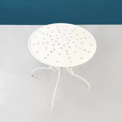 Pamono Mid-Century Italian White Wrought Garden Table, 1960s New