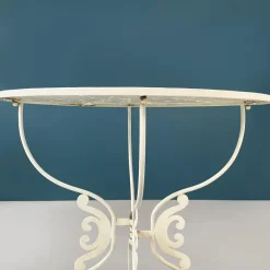 Pamono Mid-Century Italian White Wrought Garden Table, 1960s New
