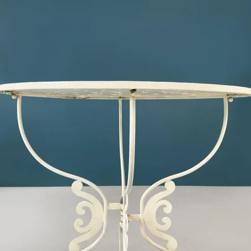 Pamono Mid-Century Italian White Wrought Garden Table, 1960s New