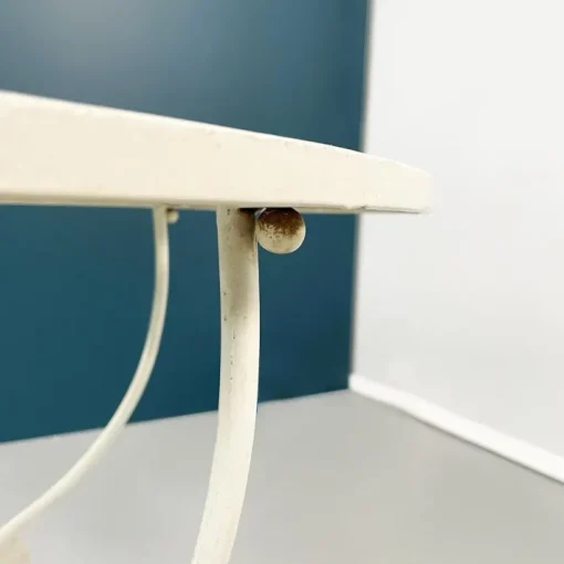 Pamono Mid-Century Italian White Wrought Garden Table, 1960s New