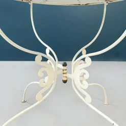 Pamono Mid-Century Italian White Wrought Garden Table, 1960s New