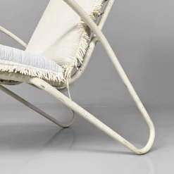 Pamono Mid-Century Italian White and Azure Iron Outdoor Lounge Chairs, 1960s, Set of 2 Clearance