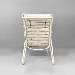 Pamono Mid-Century Italian White and Azure Iron Outdoor Lounge Chairs, 1960s, Set of 2 Clearance