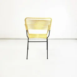 Pamono Mid-Century Italian Yellow Plastic Scooby Black Metal Outdoor Chair, 1960s Online