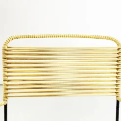 Pamono Mid-Century Italian Yellow Plastic Scooby Black Metal Outdoor Chair, 1960s Online
