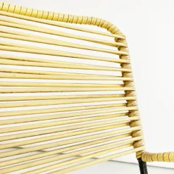 Pamono Mid-Century Italian Yellow Plastic Scooby Black Metal Outdoor Chair, 1960s Online